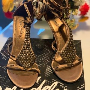 Leopard print heeled sandals